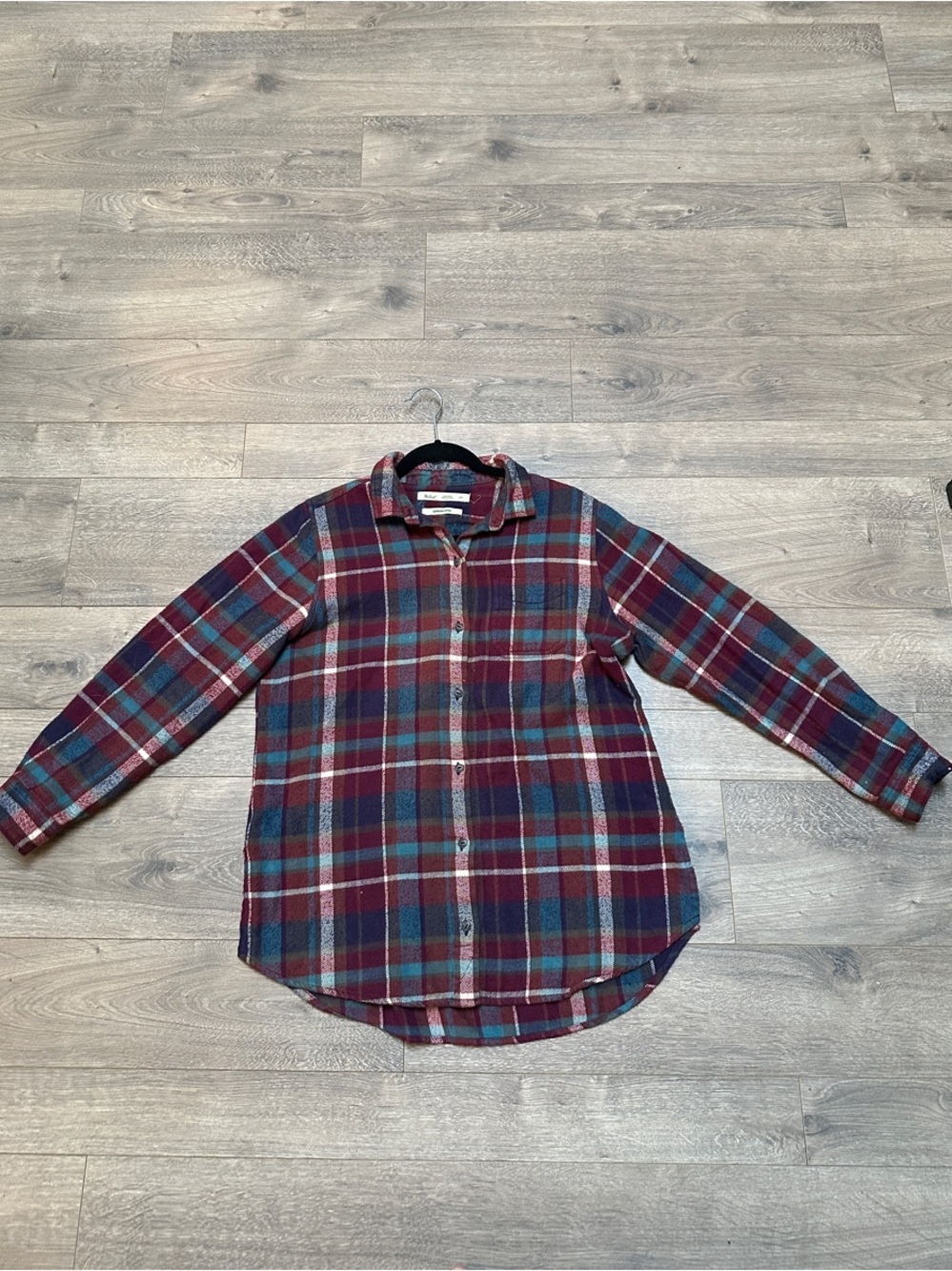 Woman’s Woolrich 100% Organic Cotton Oxbow Bend Button Down Plaid Shirt